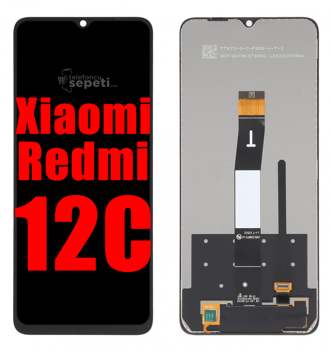 Xiaomi Redmi 12C Ekran Dokunmatik Siyah Çıtasız Orjinal