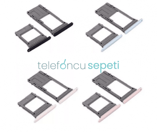 Samsung Galaxy A720 Sim Kart Tepsisi Siyah Çift