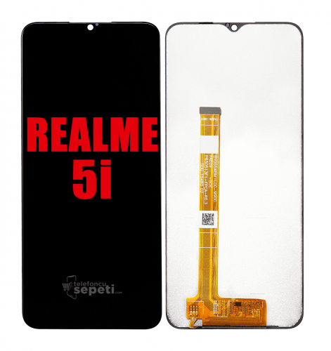 Realme 5i Ekran Dokunmatik Siyah Çıtasız %100 Orijinal 