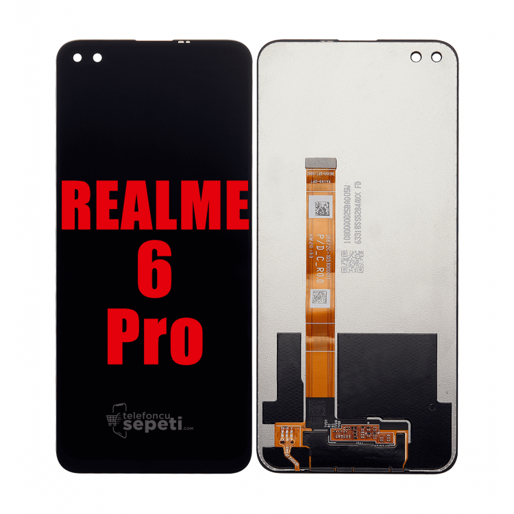Realme 6 Pro Ekran Dokunmatik Siyah Çıtasız Orjinal