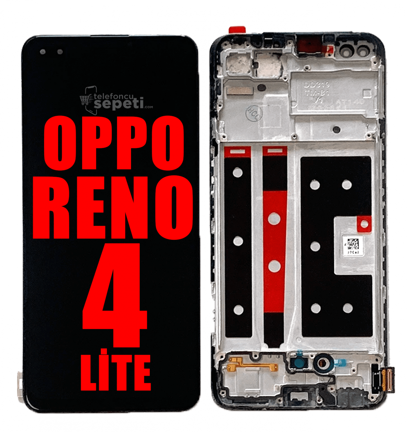Oppo Reno 4 Lite Ekran Dokunmatik Siyah Çıtalı Orijinal Oppo Reno 4 Lite Ekran Dokunmatik Siyah Çıtalı Orijinal