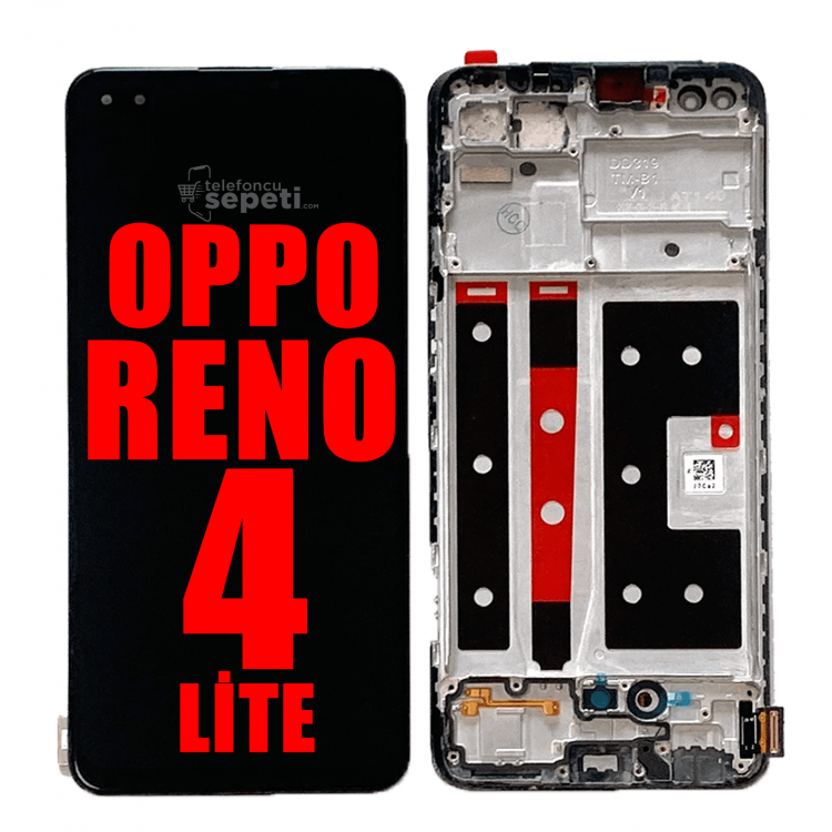 Oppo Reno 4 Lite Ekran Dokunmatik Siyah Çıtalı Orijinal