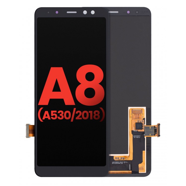 Samsung Galaxy A8 2018 A530 Ekran Dokunmatik Siyah Orjinal Servis Çıtasız