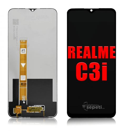 Realme C3i Ekran Dokunmatik Siyah Çıtasız %100 Orijinal 