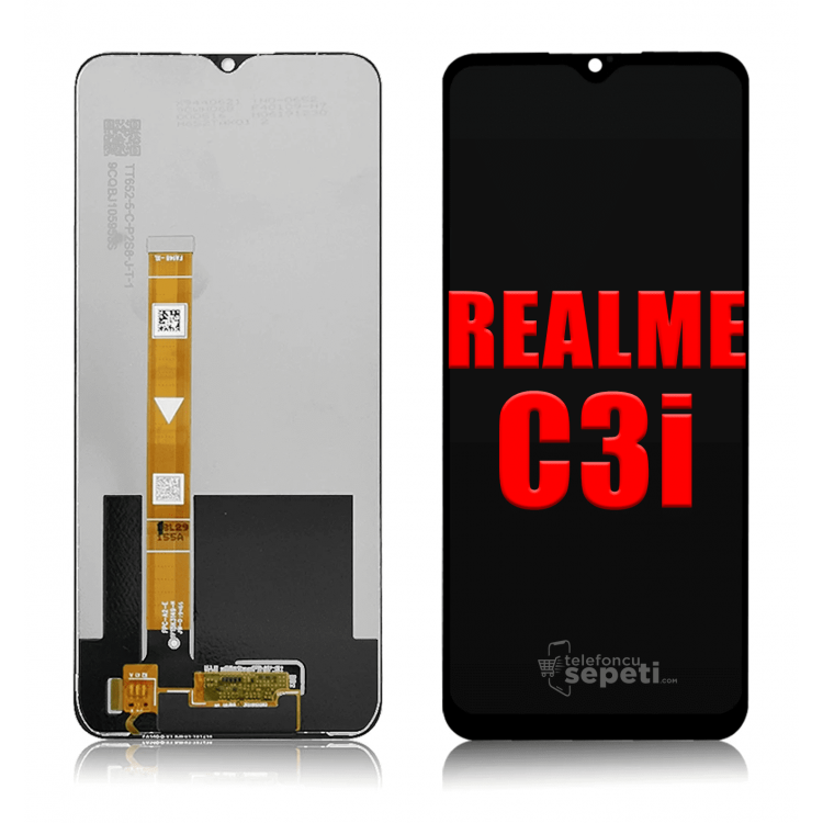 Realme C3i Ekran Dokunmatik Siyah Çıtasız Orijinal