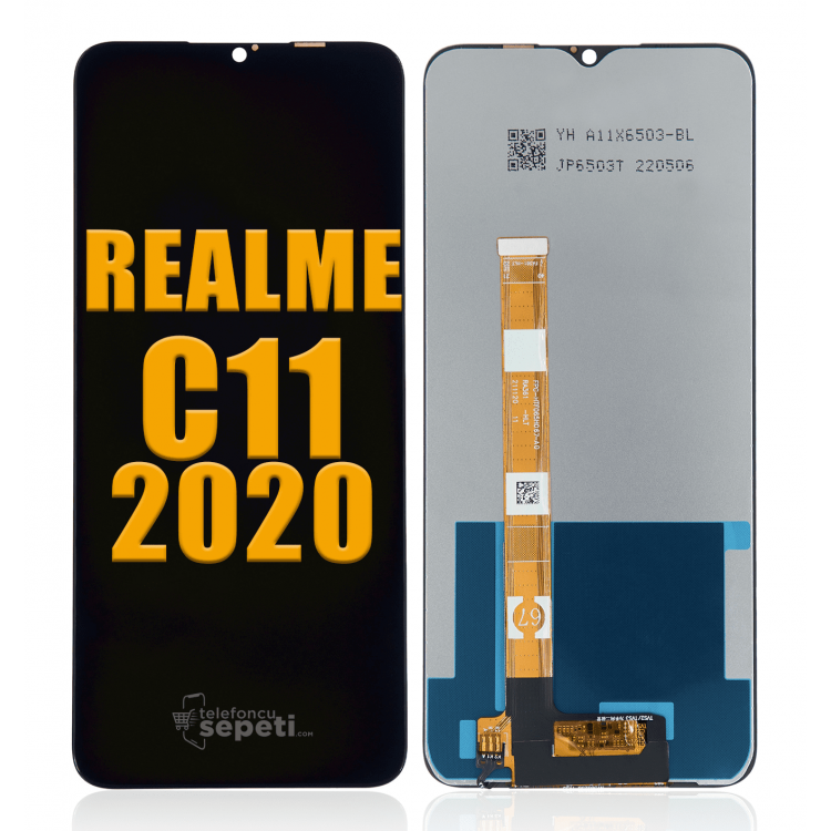 Realme C11 2020 Ekran Dokunmatik Siyah Çıtasız A Plus Kalite