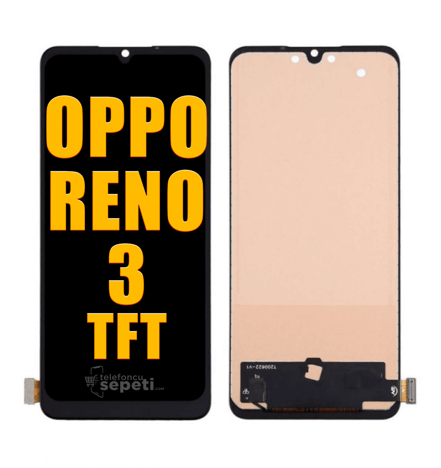 Oppo Reno 3 Ekran Dokunmatik Siyah Çıtasız A Plus Kalite