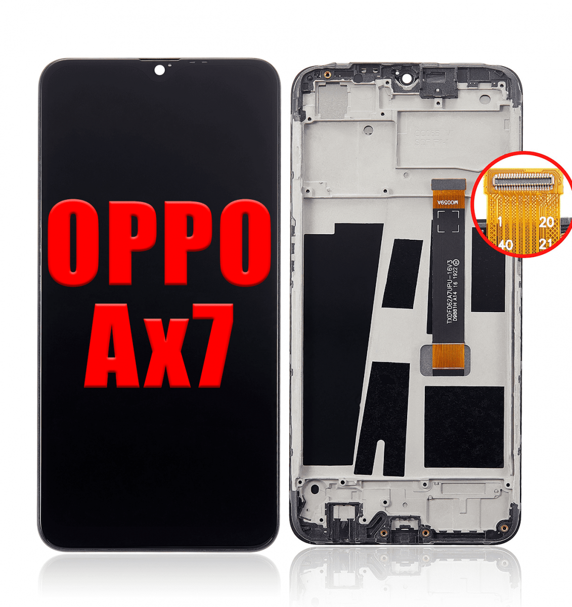 Oppo Ax7 Ekran Dokunmatik Siyah Çıtalı Orjinal