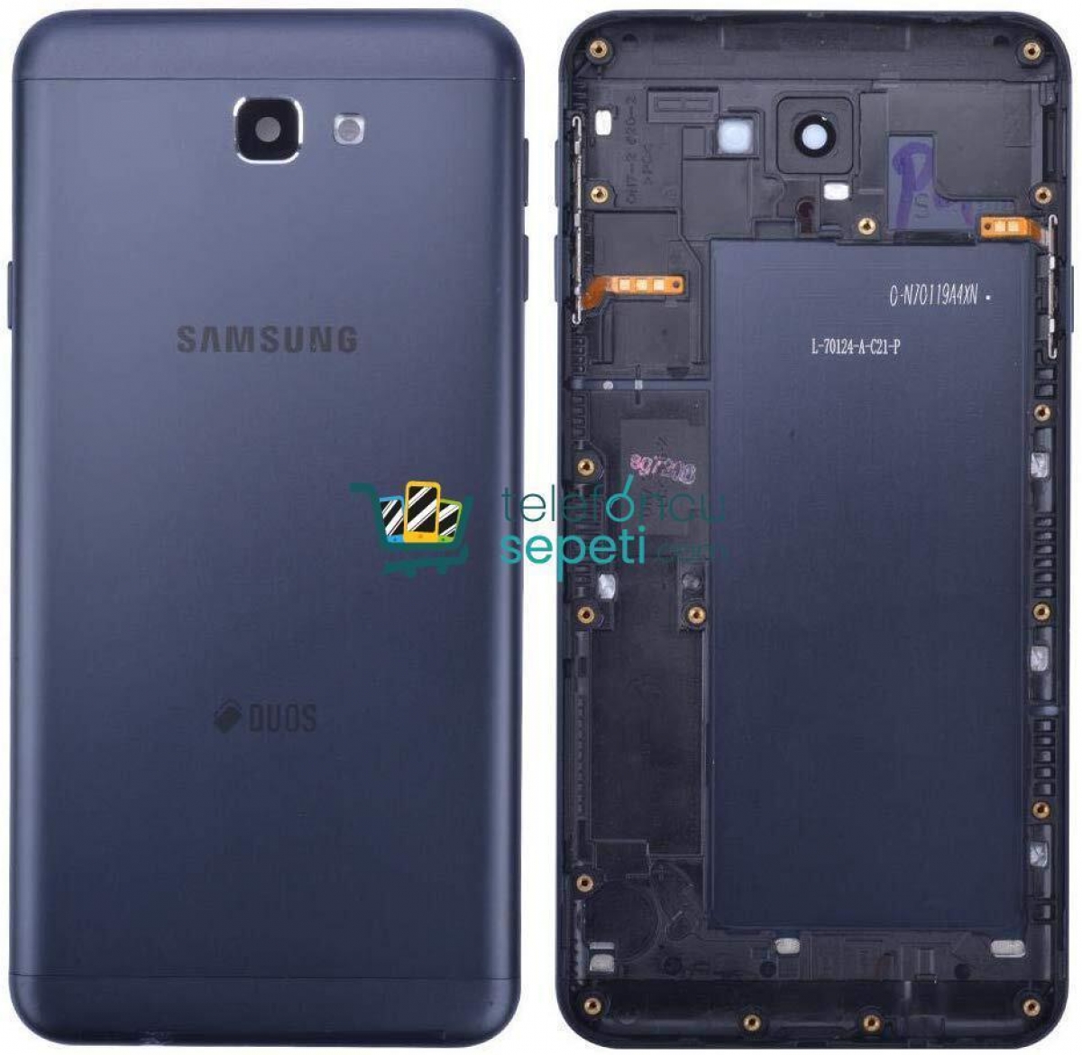 Samsung Galaxy J7 Prime G610 Kasa Kapak Siyah Çıtalı