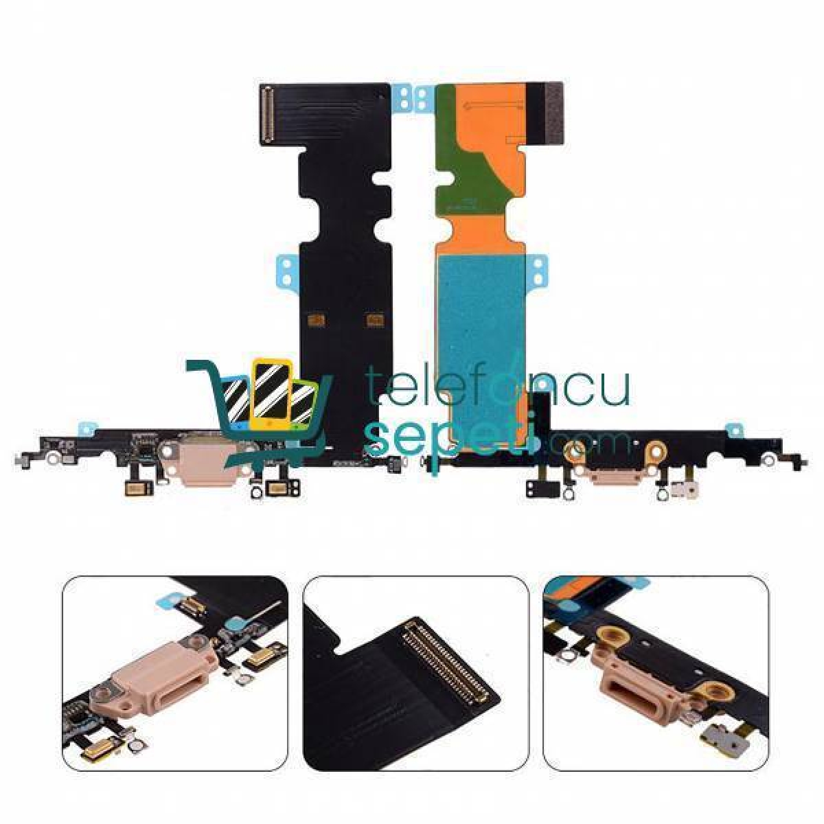 iPhone 8 Plus Şarj Soketli Mikrofon Filmi Gold Orjinal