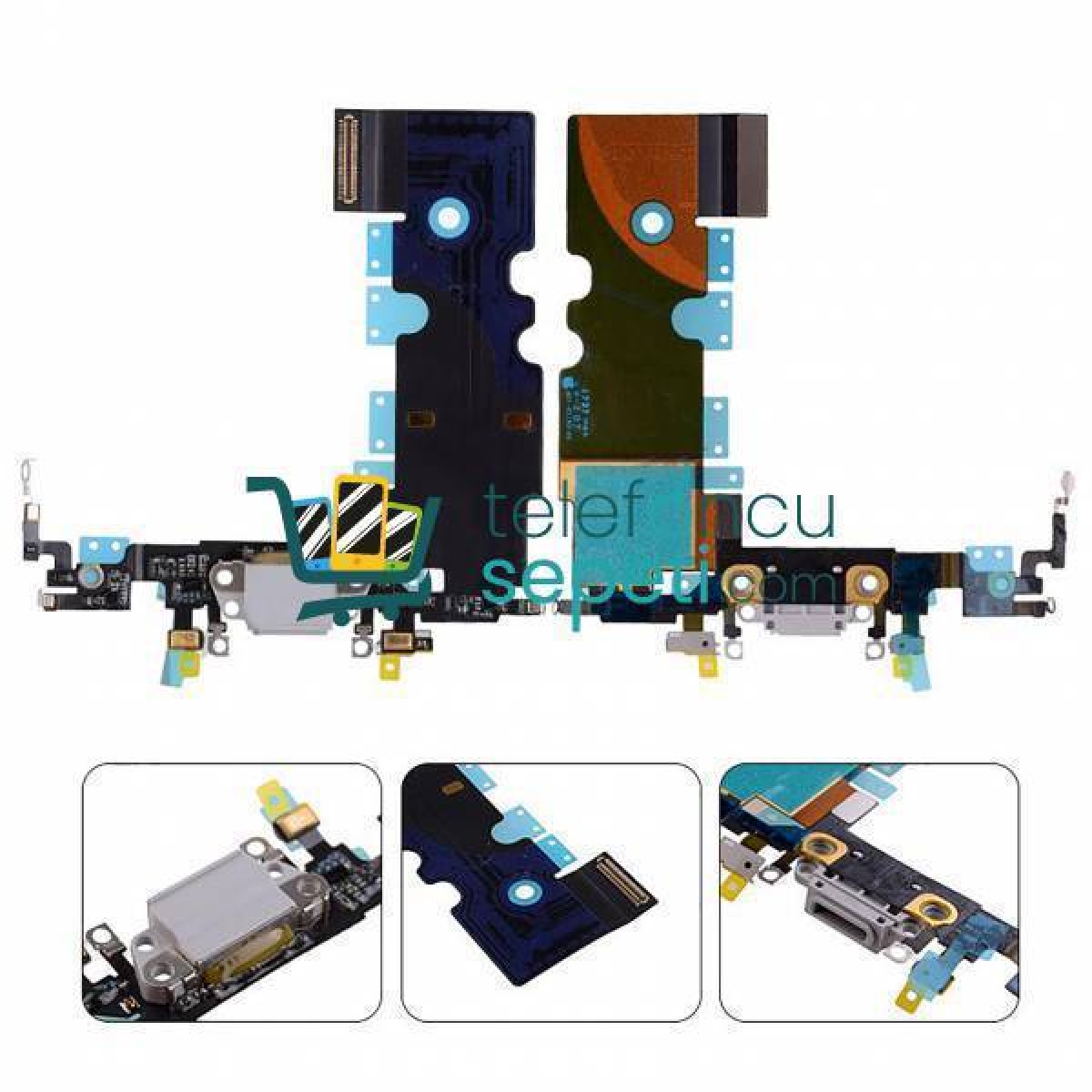 İphone 8 Şarj Soketli Mikrofon Filmi Beyaz