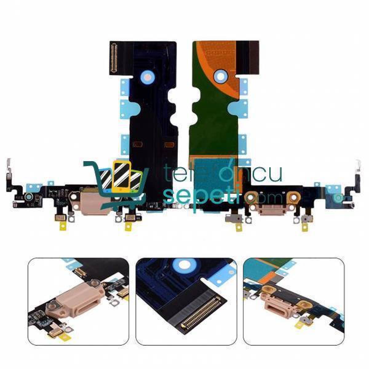 iPhone 8 Şarj Soketli Mikrofon Filmi Gold