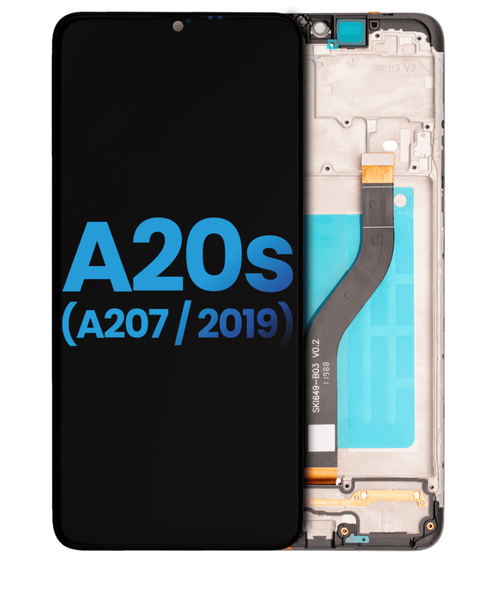 Samsung Galaxy A20s A207 Ekran Dokunmatik Siyah Çıtalı A Plus Kalite