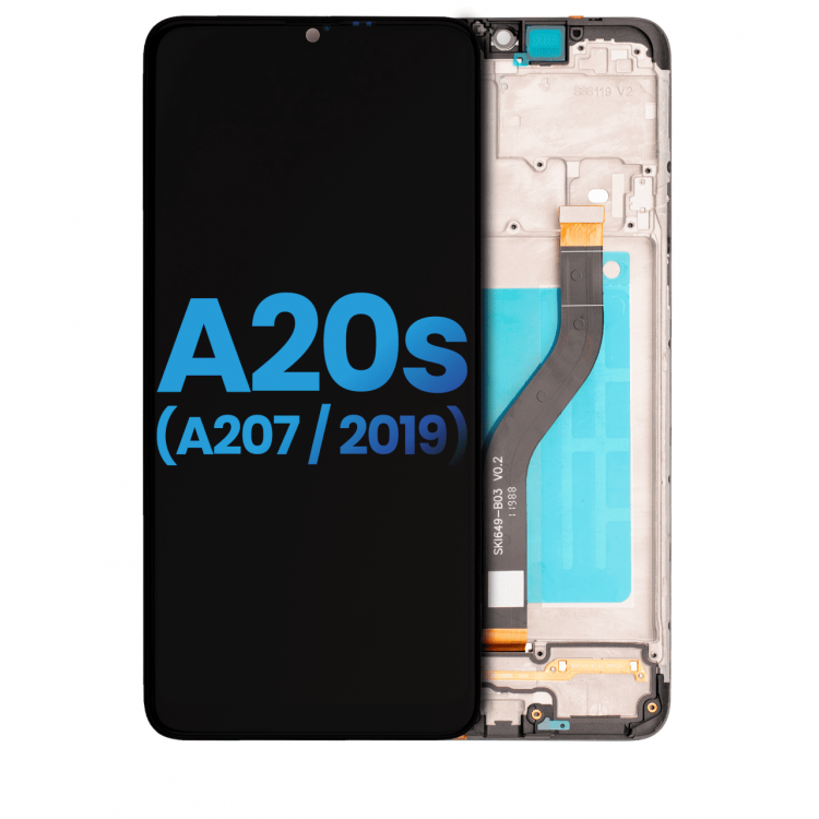 Samsung Galaxy A20s A207 Ekran Dokunmatik Siyah Çıtalı A Plus Kalite