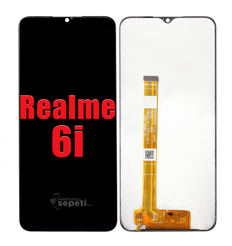 Oppo Realme 6i Ekran Dokunmatik Siyah Çıtasız %100 Orijinal 