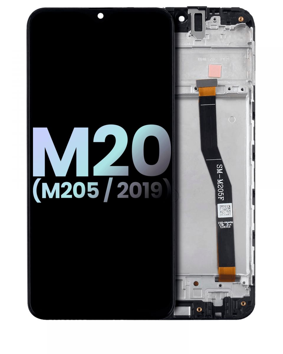 Samsung Galaxy M20 M205 Ekran Dokunmatik Siyah Çıtalı Orijinal