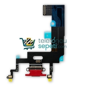 iPhone XR Şarj Soketli Mikrofon Filmi Kırmızı Orjinal Servis