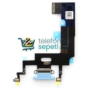 iPhone XR Şarj Soketli Mikrofon Filmi Mavi Orjinal Servis