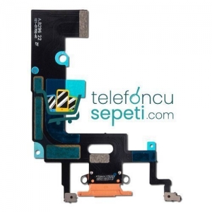 iPhone XR Şarj Soketli Mikrofon Filmi Turuncu Orjinal Servis