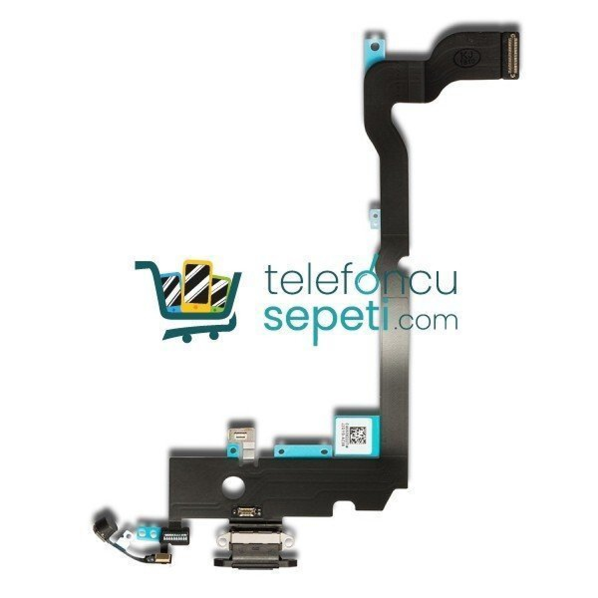 iPhone XS Max Şarj Soketli Mikrofon Filmi Siyah Orjinal Servis