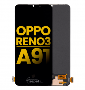 Oppo Reno 3 Ekran Dokunmatik Siyah Çıtasız Orjinal
