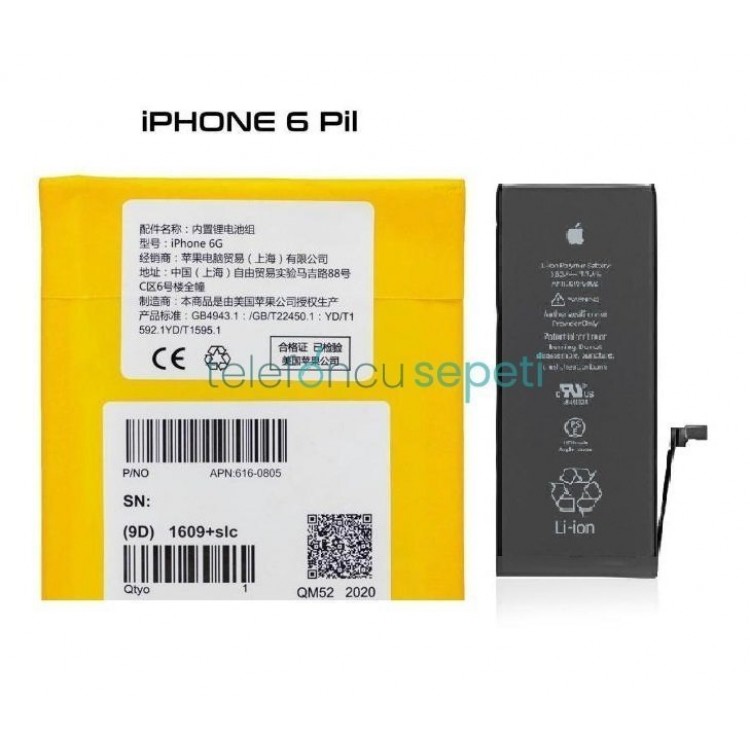 iPhone 6 Batarya Pil Sarı Paket Orjinal Vakum