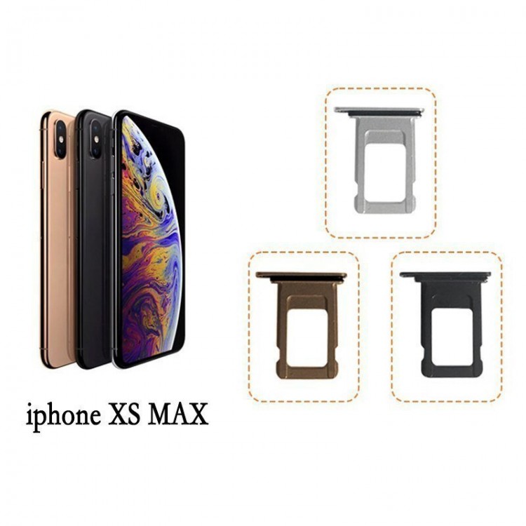 iPhone Xs Max Sim Kart Tepsisi Silver Çift Simli