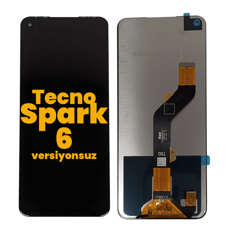 Tecno Spark 6 Ekran Dokunmatik Siyah Çıtasız Orjinal