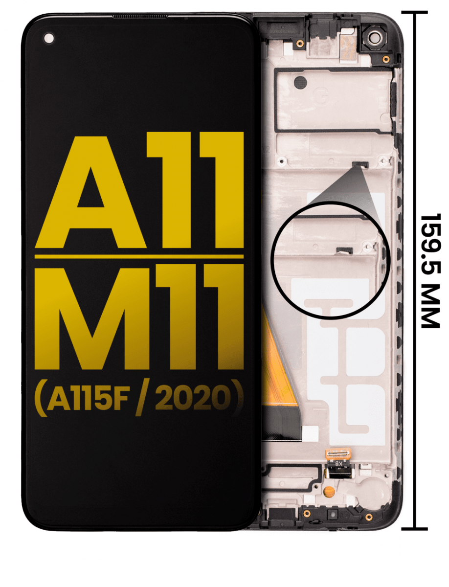 Samsung Galaxy A11 A115F Ekran Dokunmatik Siyah Çıtalı Orijinal