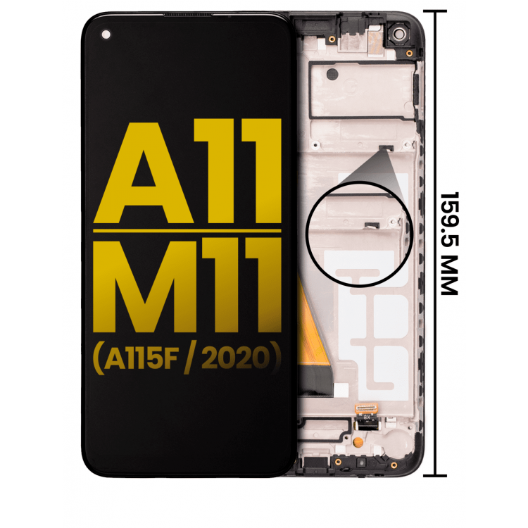 Samsung Galaxy A11 A115 Ekran Dokunmatik Siyah Çıtalı %100 Orijinal 