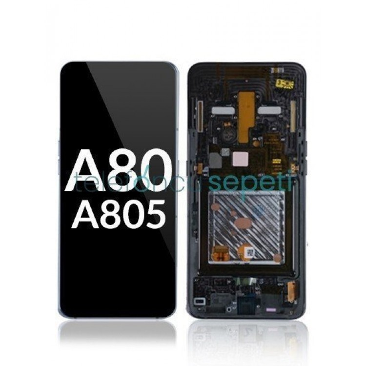 Samsung Galaxy A80 A805 Ekran Dokunmatik Siyah Çıtalı Orjinal Servis