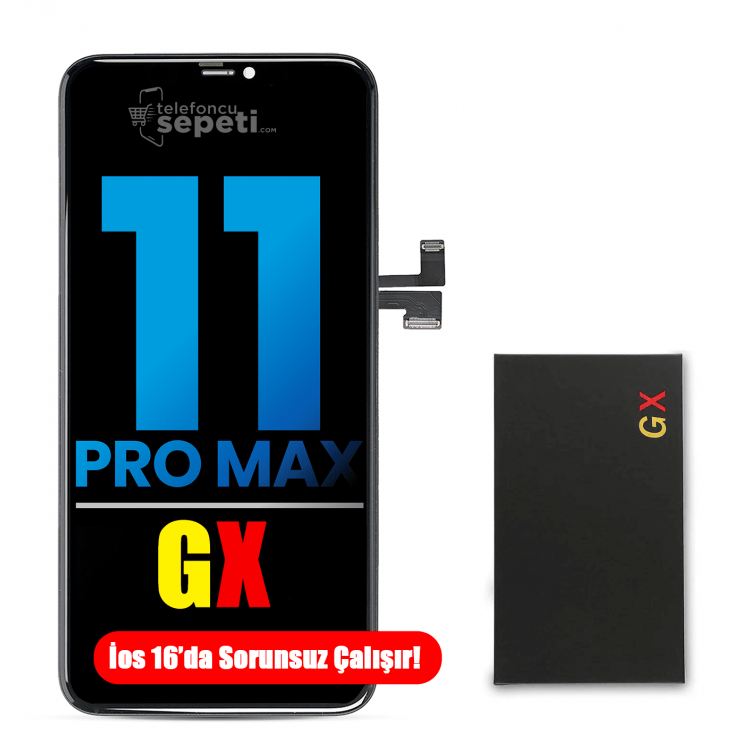 iPhone 11 Pro Max Ekran Dokunmatik Siyah Oled Gx Marka