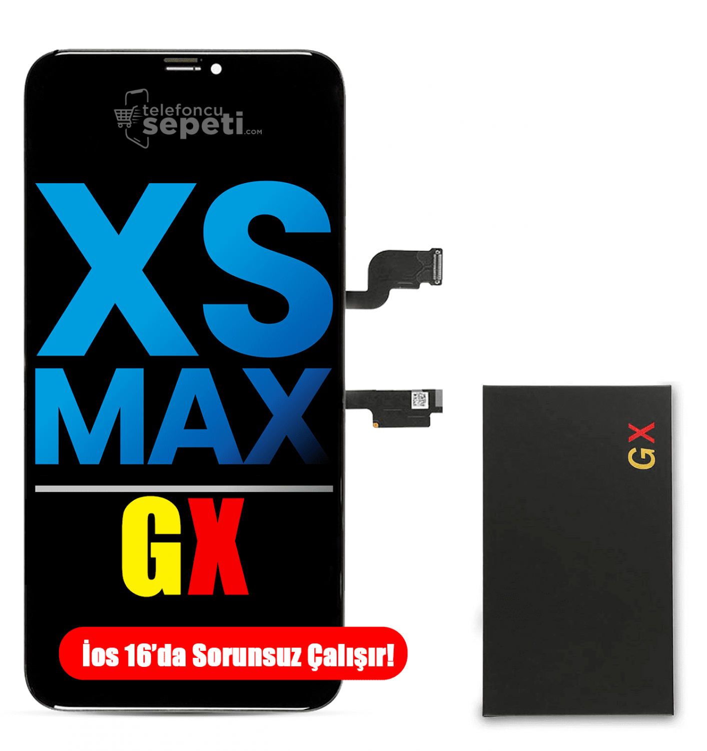 iPhone XS Max Ekran Dokunmatik Siyah Oled GX Marka