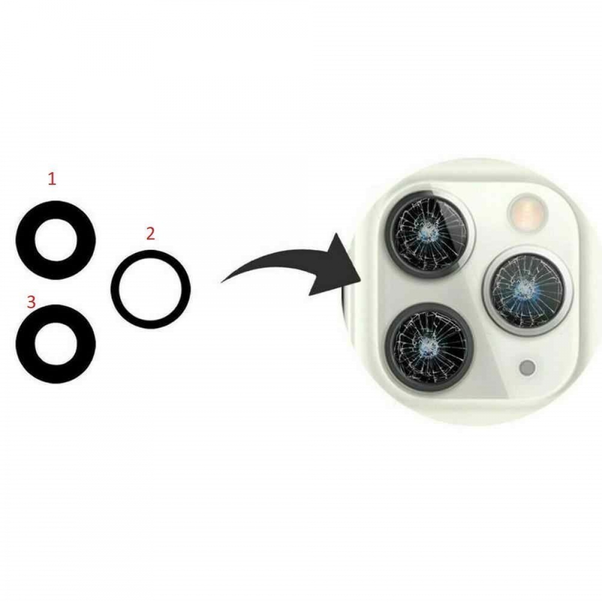 İPhone 12 Kamera Camı Set