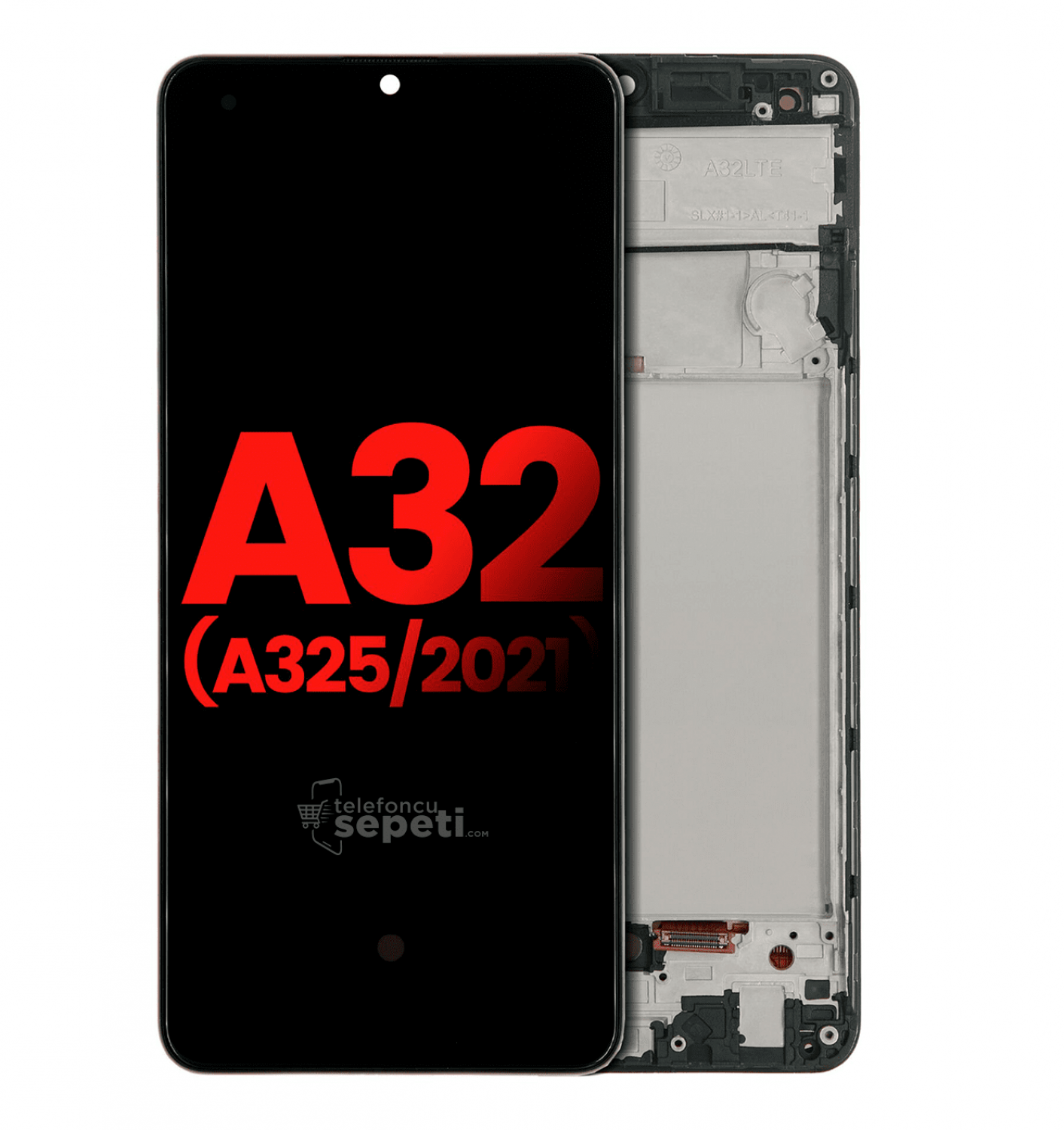 Samsung Galaxy A32 A325 Ekran Dokunmatik Siyah Çıtalı %100 Oled