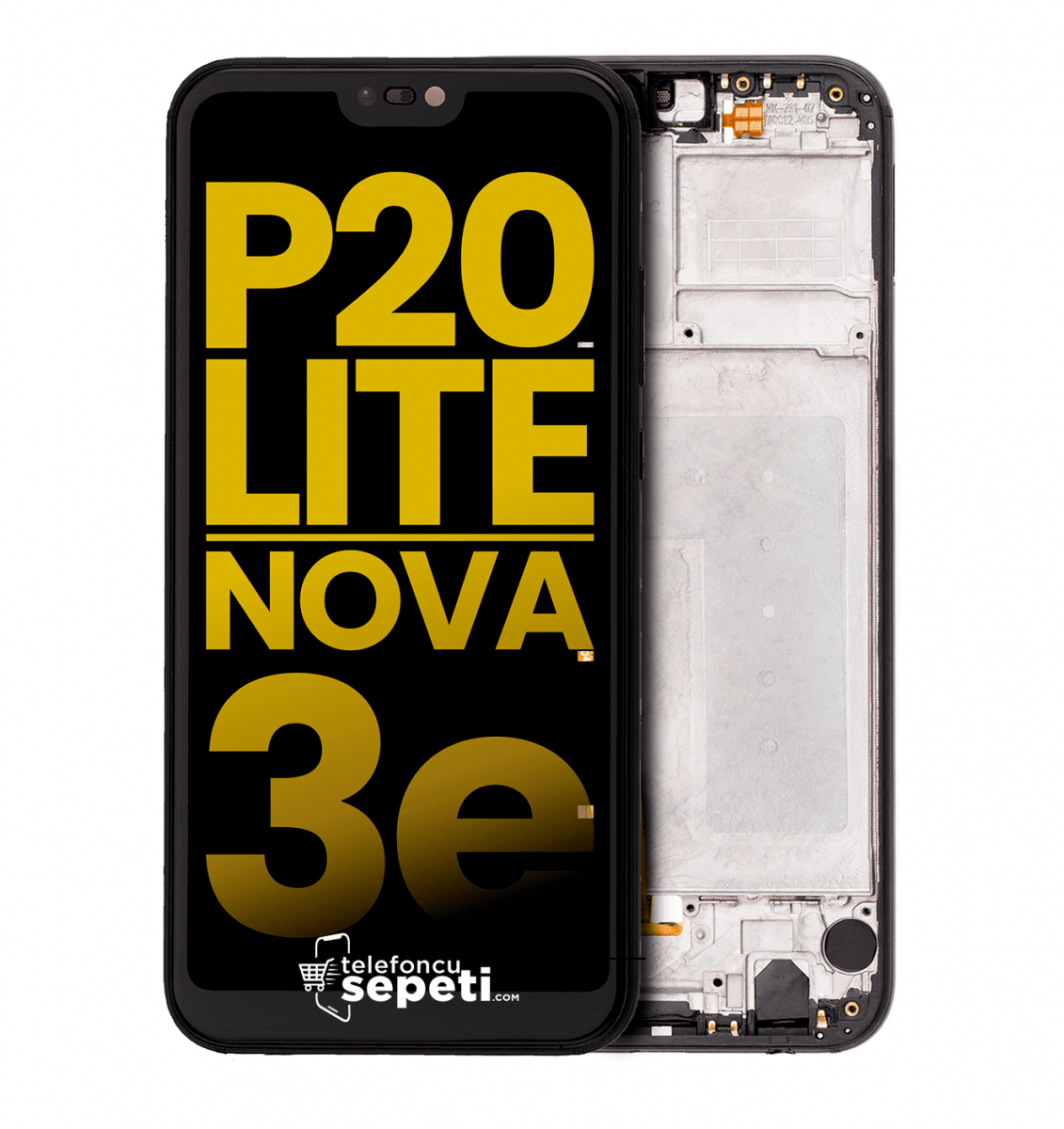 Huawei P20 lite Ekran Dokunmatik Siyah Çıtalı A Plus Kalite