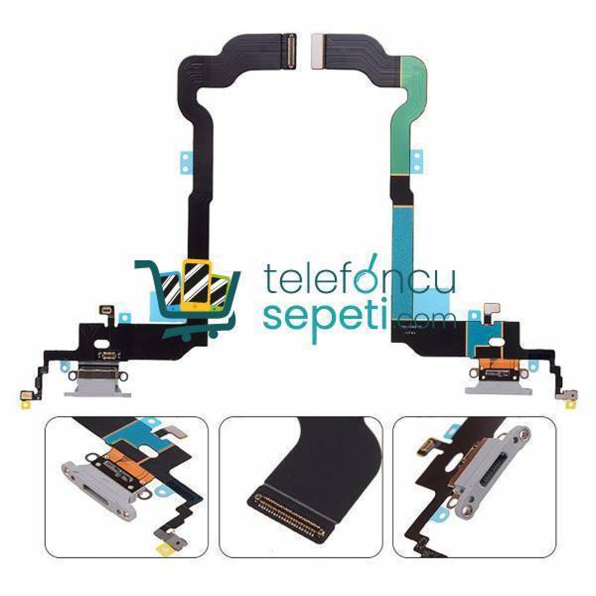 iPhone X Şarj Soketli Mikrofon Filmi Silver Orjinal Servis