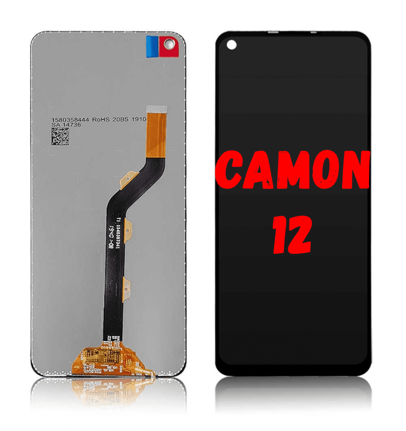 Tecno Camon 12 Ekran Dokunmatik Siyah Çıtasız Orjinal