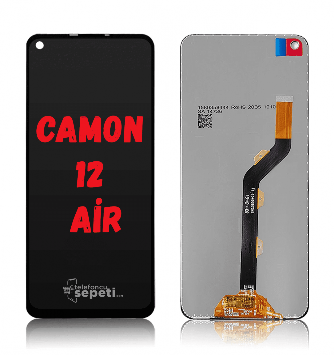 Tecno Camon 12 Air Ekran Dokunmatik Siyah Çıtasız Orjinal