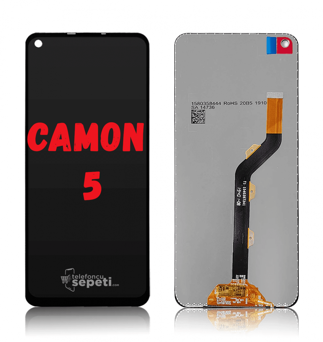 Tecno Camon 5 Ekran Dokunmatik Siyah Çıtasız Orjinal