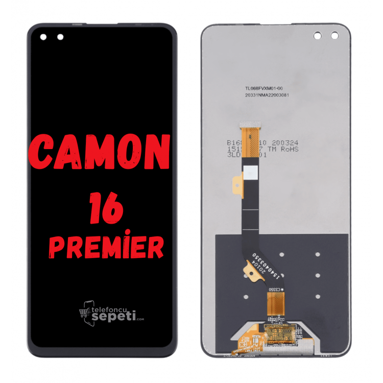 Tecno Camon 16 Premier Ekran Dokunmatik Siyah Çıtasız Orijinal