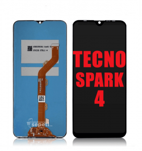 Tecno Spark 4 Ekran Dokunmatik Siyah Çıtasız Orjinal