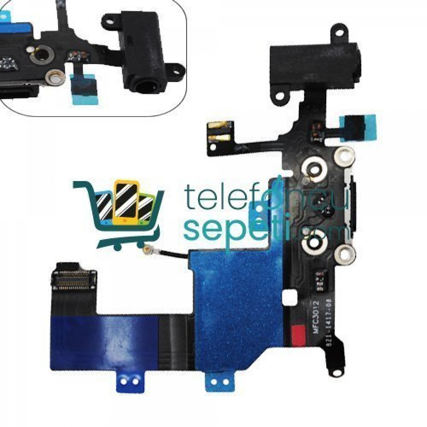 iPhone 5 Kulaklık Soketli Şarj Soketli Film Siyah