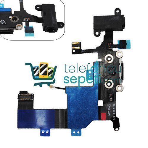 iPhone 5 Kulaklık Soketli Şarj Soketli Film Siyah