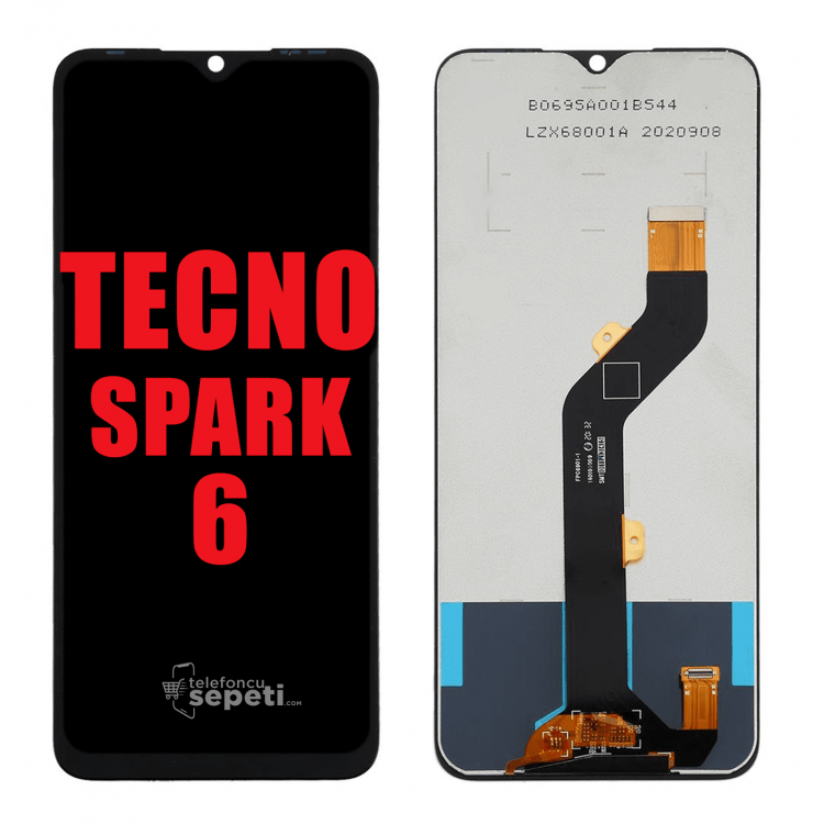 Tecno Spark 6 Ekran Dokunmatik Siyah A Plus Kalite