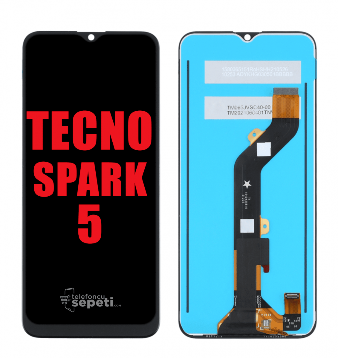 Tecno Spark 5 Ekran Dokunmatik Siyah Çıtasız Orjinal