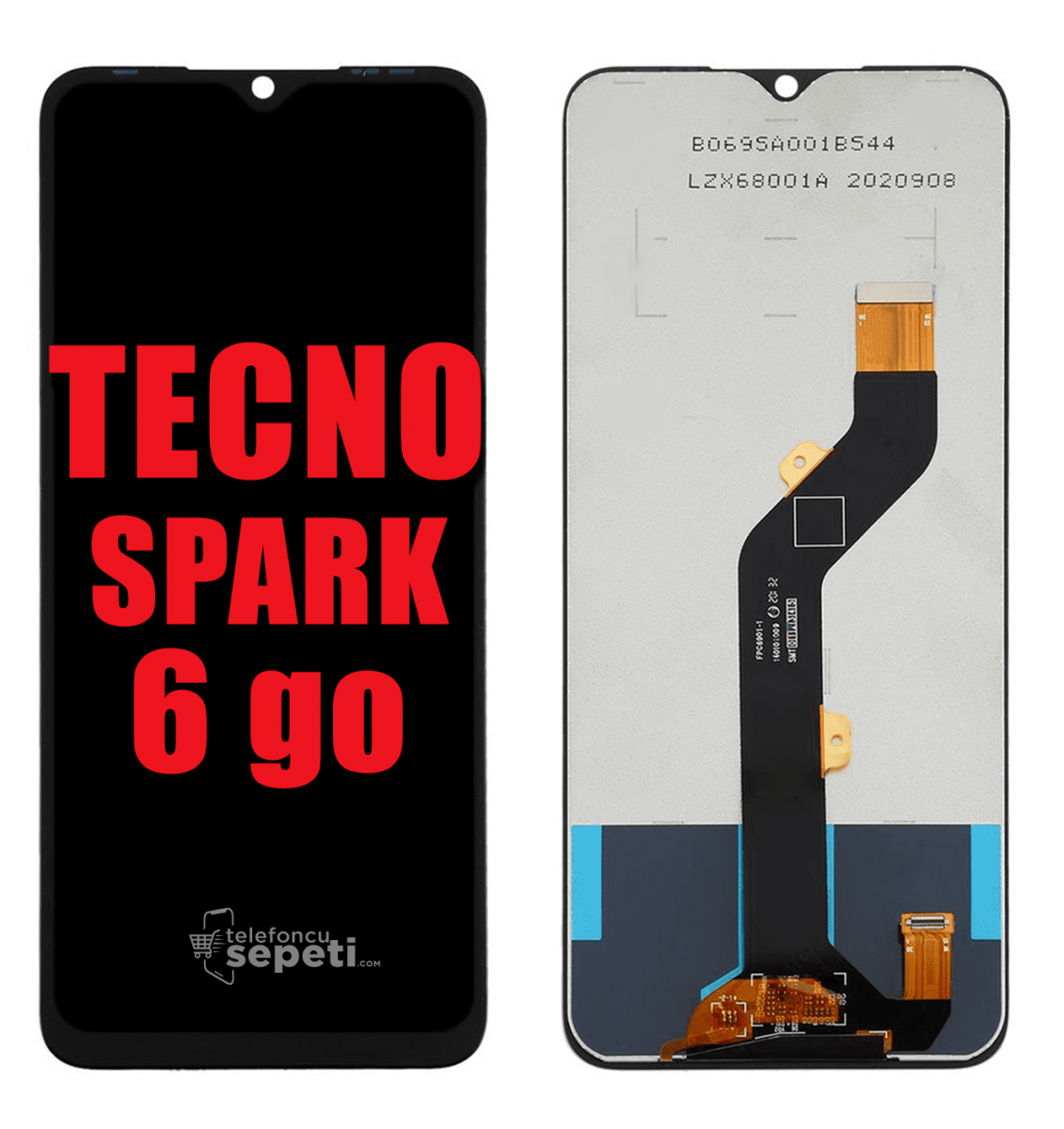 Tecno Spark 6 Go Ekran Dokunmatik Siyah Çıtasız Orjinal