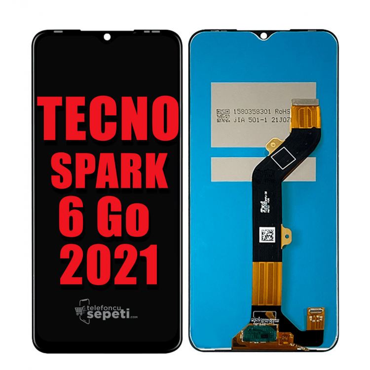 Tecno Spark 6 Go 2021 Ekran Dokunmatik Siyah Çıtasız Orijinal
