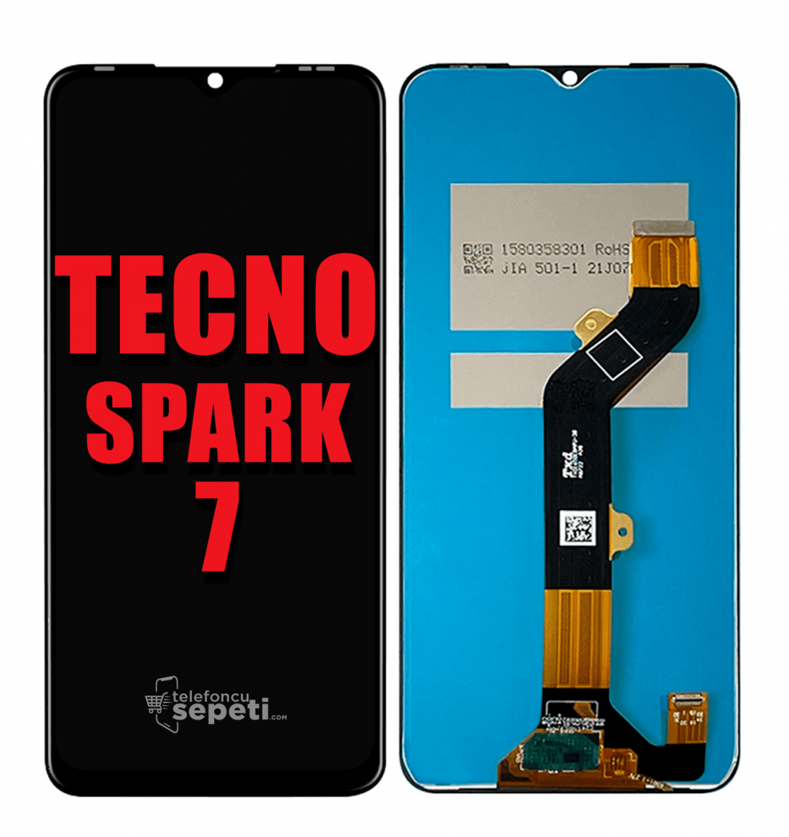 Tecno Spark 7 Ekran Dokunmatik Siyah Çıtasız %100 Orijinal
