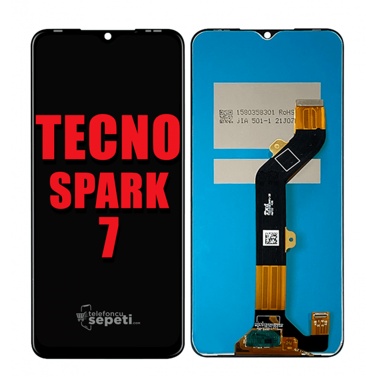 Tecno Spark 7 Ekran Dokunmatik Siyah Çıtasız Orijinal